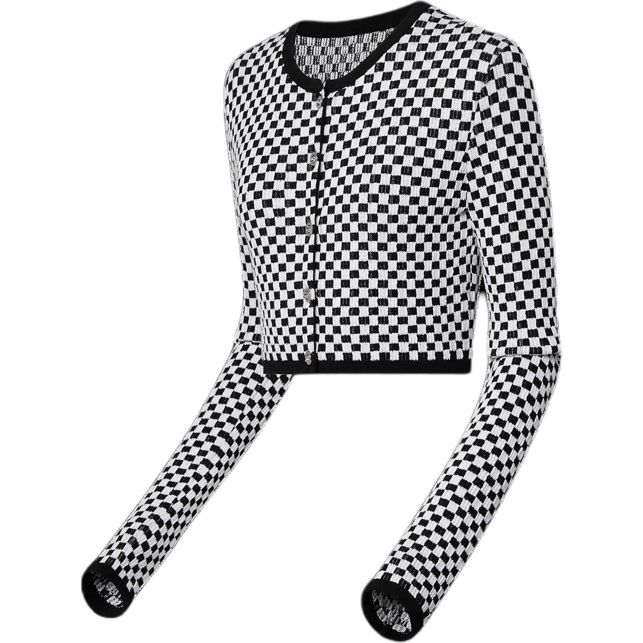 LOUIS VUITTON Mini Damier Knit Cardigan