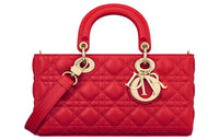 DIOR Lady D-JOY Sheepskin Daisie Bag Shoulder Bag Crossbody Bag Handbag Medium Size Women's Crimson