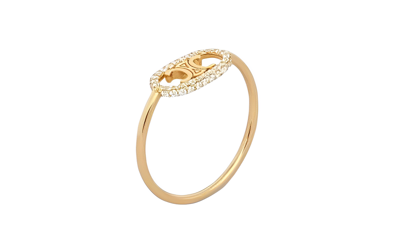 CELINE Maillon Triomphe Ring In Yellow Gold And Diamonds