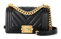 CHANEL LEBOY Embossed Calfskin With Grains Handbag Shoulder Bag Crossbody Bag Small Size Women's Black