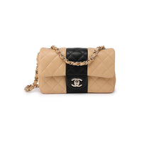 CHANEL Lambskin Mouth Cover Bag Crossbody Bag Mini Women's Yellow & Black