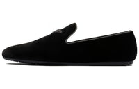 PRADA Triangle-logo Velvet Loafers