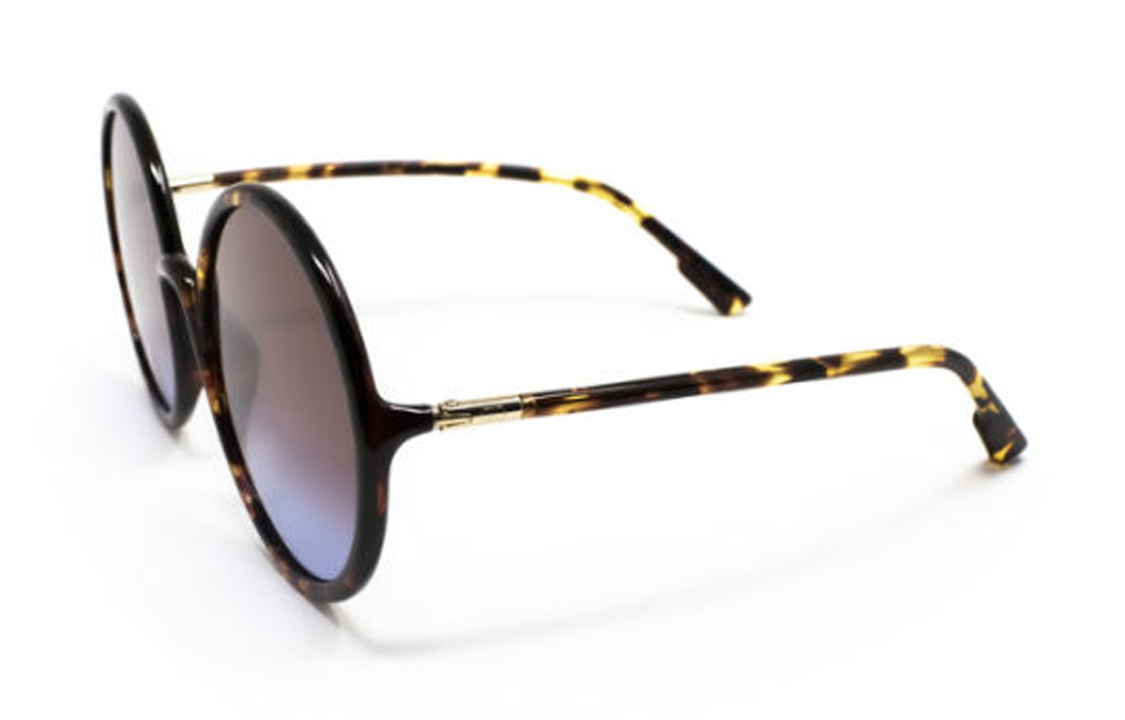 DIOR Round Sunglasses Women's Tortoiseshell