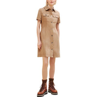 HERMES FW24 Short Sleeved Dress Women's Marble Beige