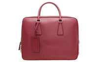 PRADA Cow Leather Portable Briefcases Men's Red