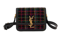SAINT LAURENT Cow Leather Solferino Box Tofu Bag Shoulder Bag Crossbody Bag Small Size Women's Black