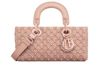 DIOR Lady D-JOY Calfskin With Cannage Embroidery Dior Bag Shoulder Bag Crossbody Bag Handbag Small Size Women's Pink