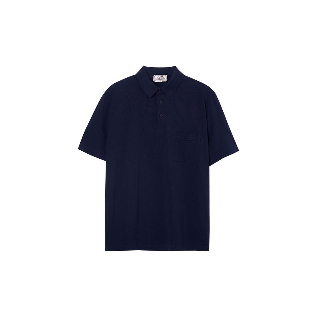 HERMES Polo Shirt Men's Marine Blue
