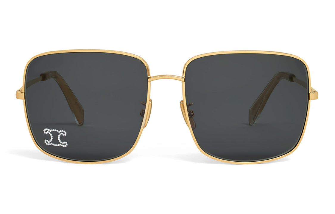 CELINE Triomphe Rhinestone 01 Sunglasses In Metal With Crystals