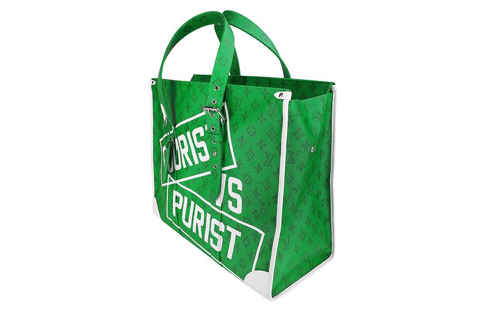 LOUIS VUITTON Leather Tote Bag Shoulder Bag Men's Green