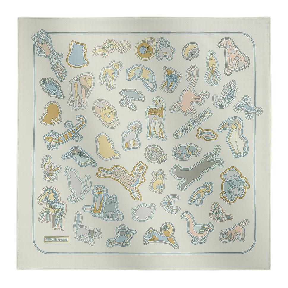 HERMES Silk, Silk Scarves Unisex Green