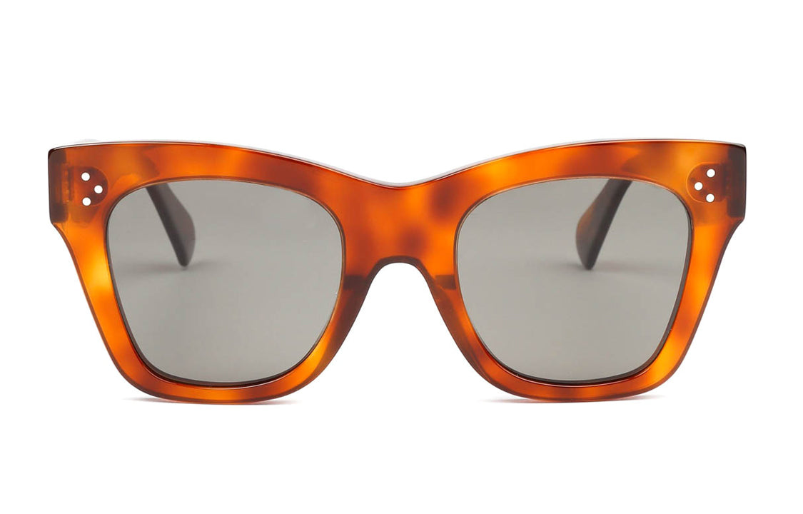 CELINE Irregular Shape Sunglasses Women's Tortoiseshell