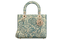 DIOR Lady D-Lite Sheepskin Daisie Bag Tote Bag Shopping Bag Handbag Medium Size Women's Blue