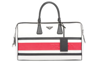 PRADA Saffiano Leather Handbag Shoulder Bag Crossbody Bag Travel Bag Men's White/Black/Red