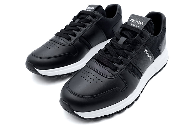 PRADA Prax 1 Leather Low Top Black