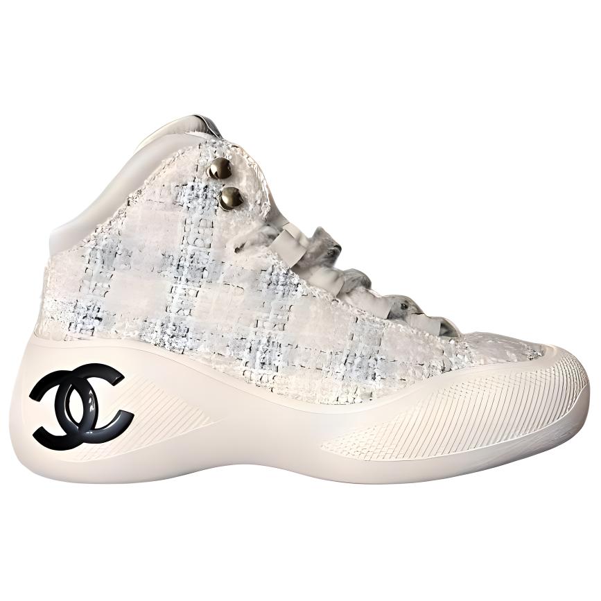 CHANEL 22N Cushioning Wear-Resistant High-Top Casual Shoes Women's Beige