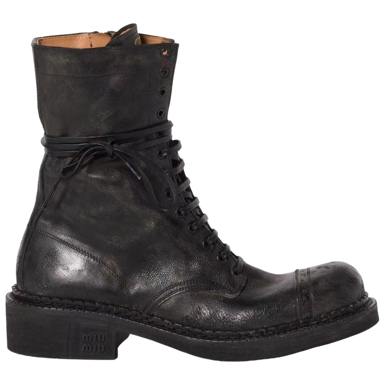 MIU MIU FW24 New Year Collection Ankle Boots Women's Black
