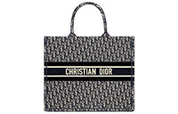 DIOR BookTote Velvet Embroidery Shopping Bag Tote Bag Shopping Bag Handbag Regular Women's Blue