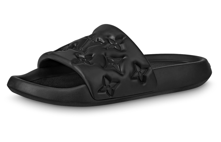 LOUIS VUITTON Waterfront Slide Slippers Men's Black