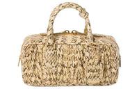 MIU MIU Arcadie Series Snake Skin Patchwork Leather Shoulder Bag Crossbody Bag Handbag Women's Wax White