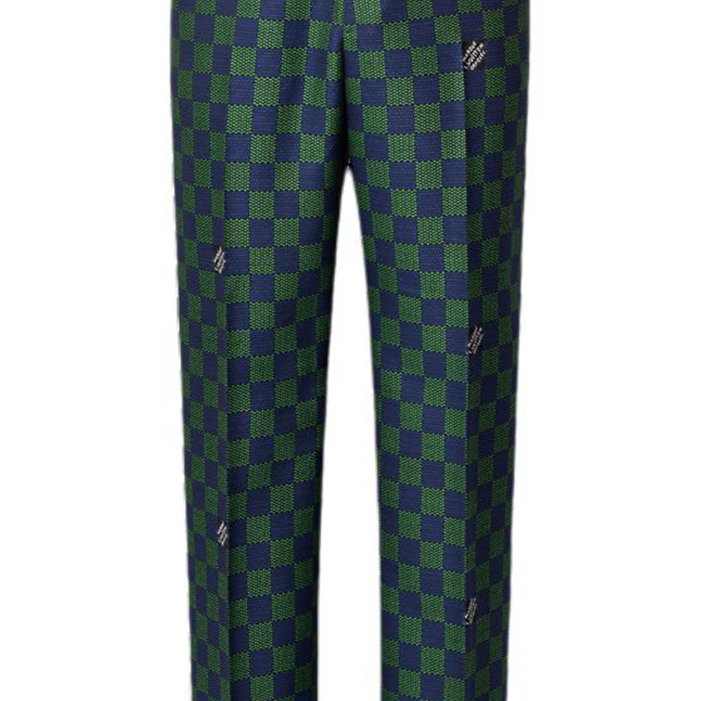 LOUIS VUITTON Jacquard Damier Wool Cigarette Pants