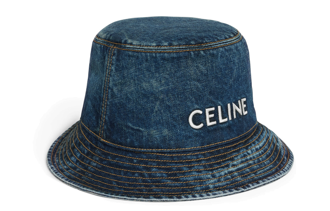 CELINE Bucket Hat In Trail Wash Denim