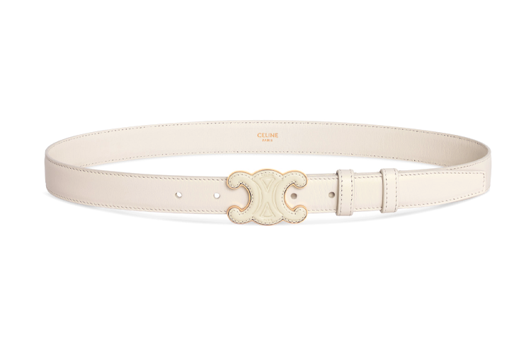 CELINE Leather Belts Women's White