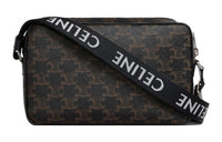 CELINE Triomphe Cow Leather Camera Bag, Shoulder Bag, Crossbody Bag Medium Size Men's Black