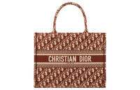 DIOR BookTote Canvas Tote Bag Shopping Bag Shoulder Bag Crossbody Bag Handbag Medium Size Women's Chocolate Brown