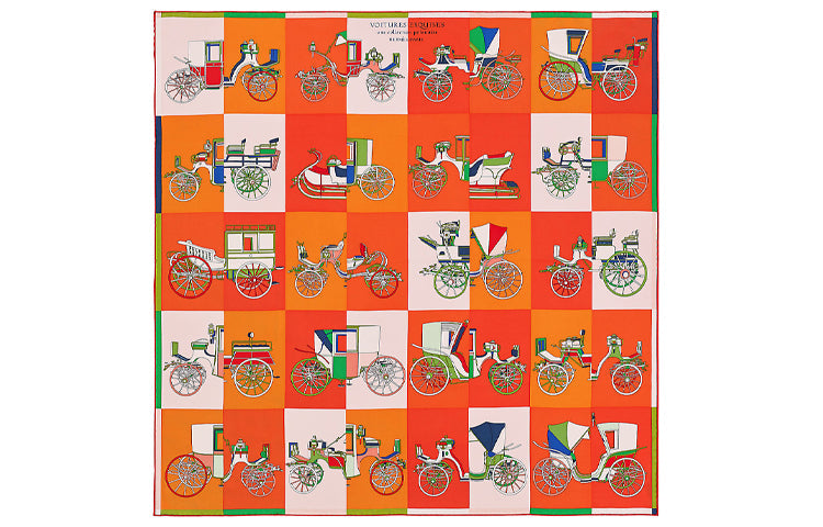 HERMES Silk Scarves Women's Orange