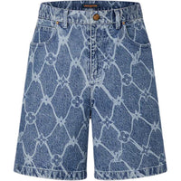 LOUIS VUITTON Monogram Printed Denim Shorts