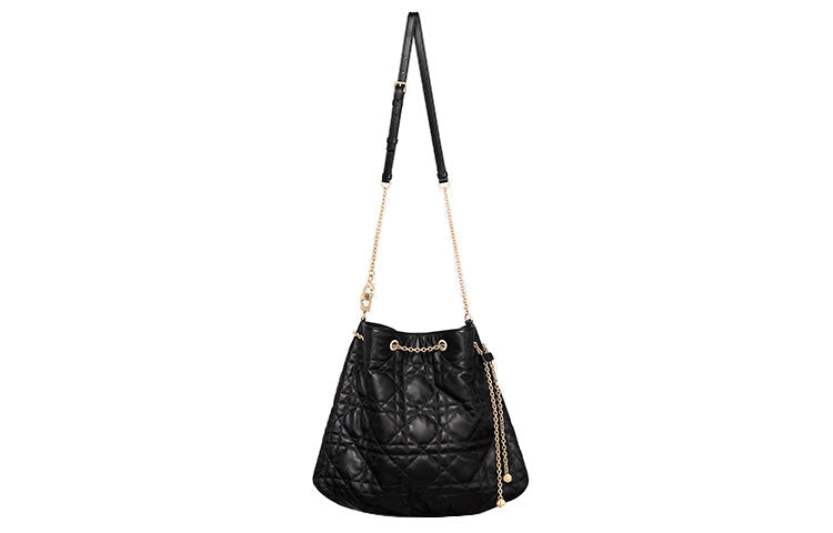 DIOR Ammi Sheepskin Bucket Bags Crossbody Bag Shoulder Bag Women's Black