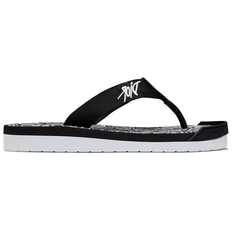 DIOR And Shawn Embroidery Flip Flops White Black