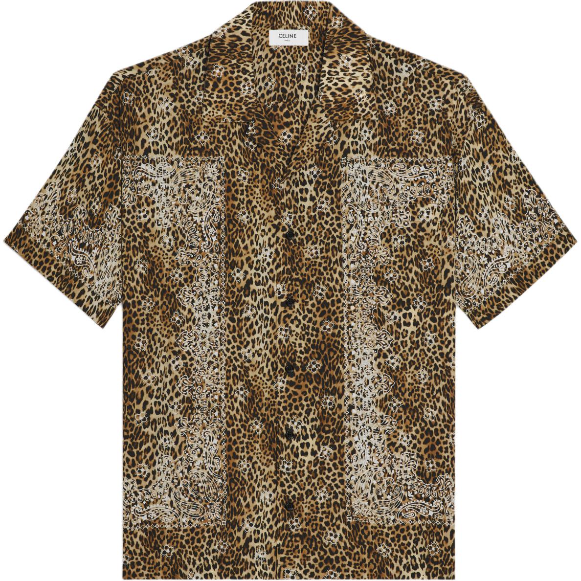 CELINE Leopard Printed Short Sleeved Shirt