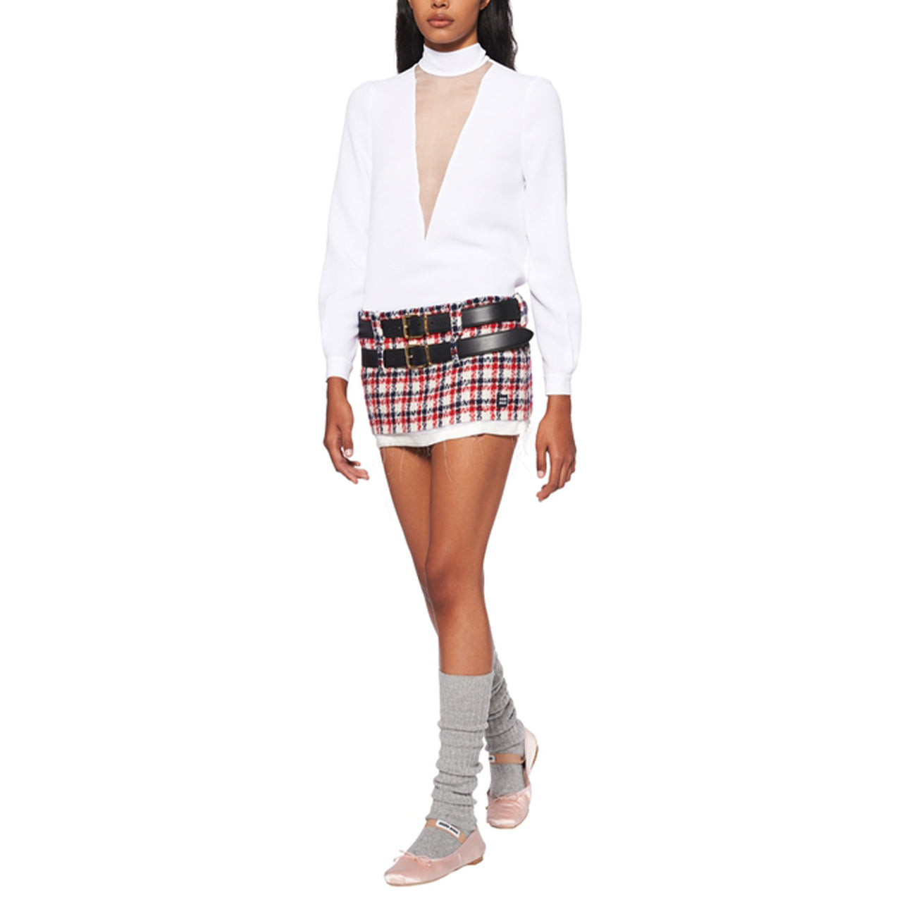MIU MIU Casual Short Skirts Women's Red