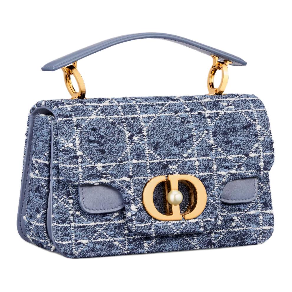 DIOR Cotton Crossbody Handbags Mini Women's Denim Blue