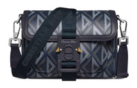 DIOR Hit The Road Canvas With Smooth Cow Leather Clutch, Shoulder Bag, Crossbody Bag Mini Men's Marine Blue