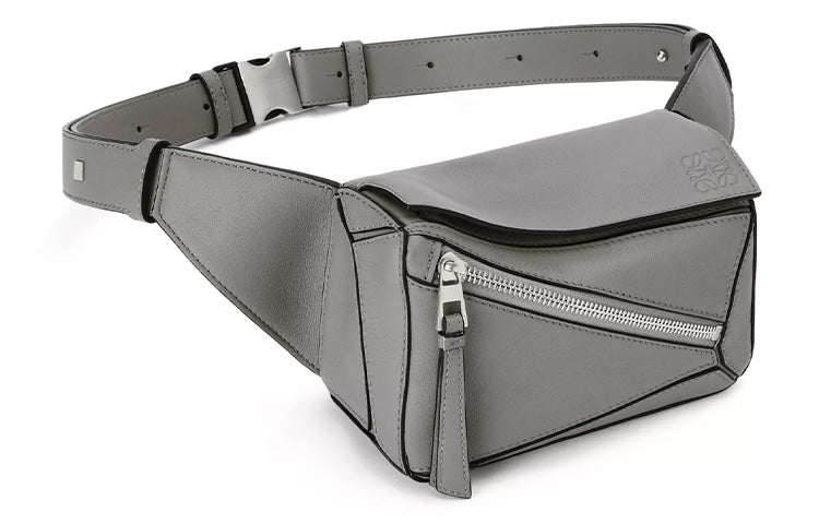 LOEWE Puzzle Cow Leather Fanny Pack Mini Men's Asphalt Gray