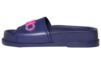 CHANEL Logo Mule Sandal Navy Leather Women's