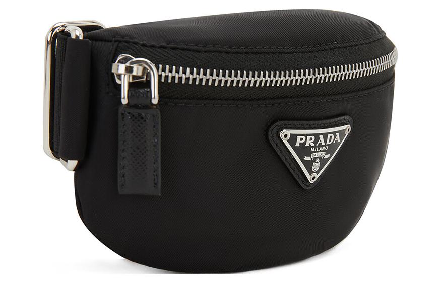 PRADA Nylon Fabric Shoulder Bag Crossbody Bag Fanny Pack Men's Black