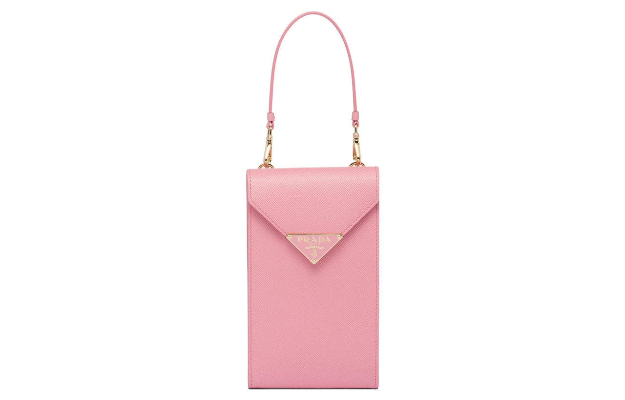 PRADA Leather Shoulder Bag Crossbody Bag Handbag Mini Women's Pink