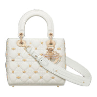 DIOR Lady DiorMy ABCDior Lambskin Shoulder Bag Crossbody Bag Handbag Small Size Women's Milk White