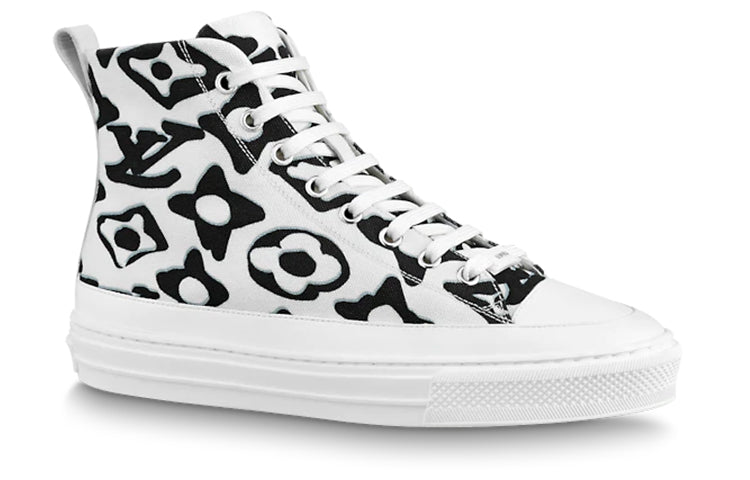 LOUIS VUITTON Stellar Ankle Sneakers 'White With Black Monogram' Women's