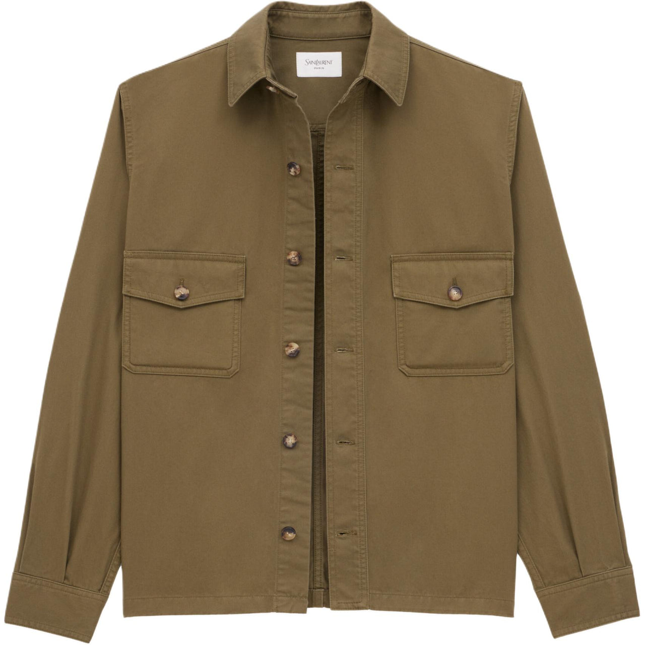 SAINT LAURENT Button Up Twill Overshirt