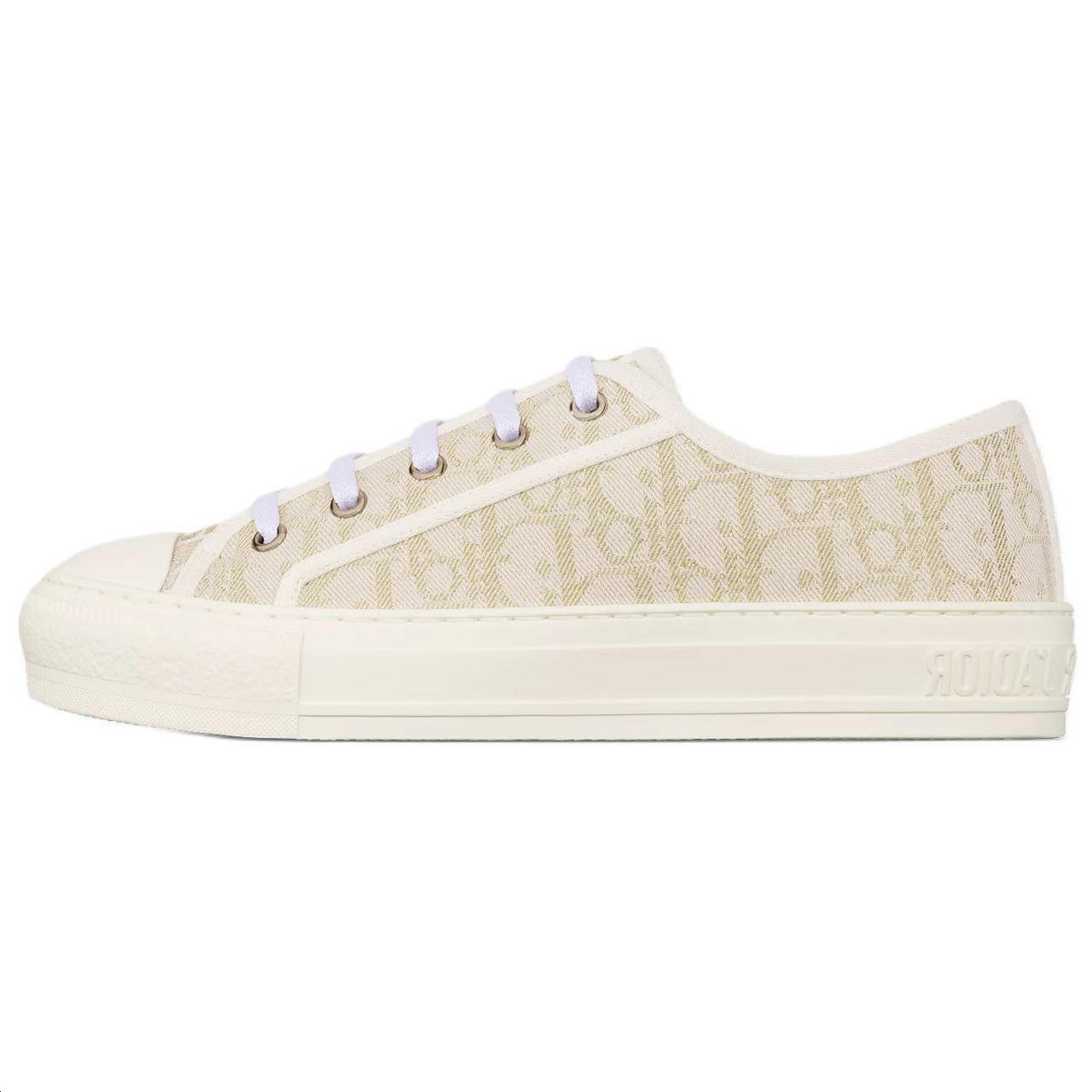DIOR Walk'n'Dior Platform Shoes Low Top Skateboard Shoes Women's White Gold