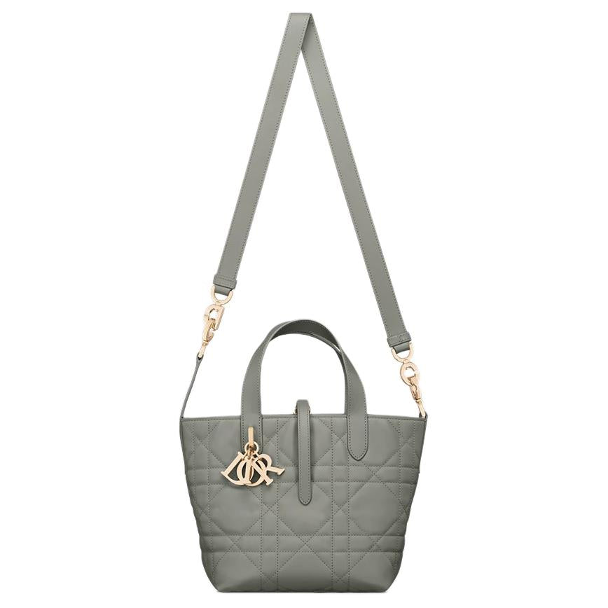 DIOR Toujours Cow Leather Basket Bag, Shoulder Bag, Crossbody Bag, Handbag Trumpets Women's Rock Gray