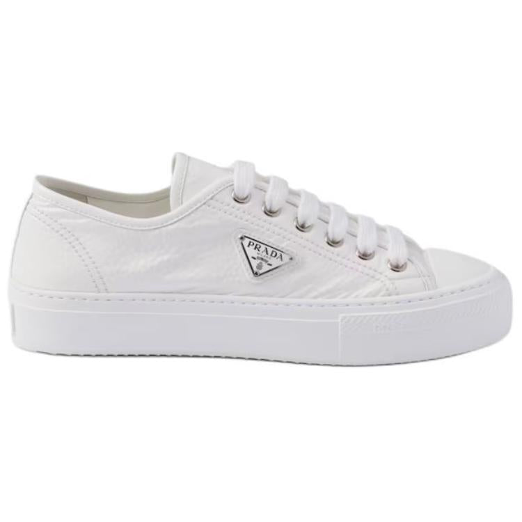 PRADA Naplak Low Top Skateboard Shoes Women's White