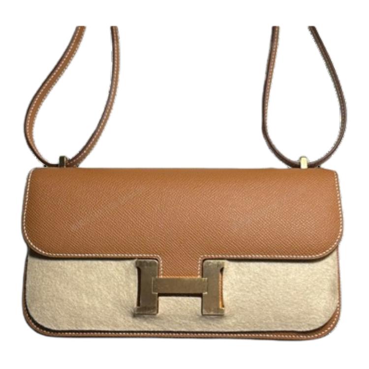 HERMES Constance Epsom Leather Shoulder Bag Crossbody Bag Women's 37 Gold Gold Brown