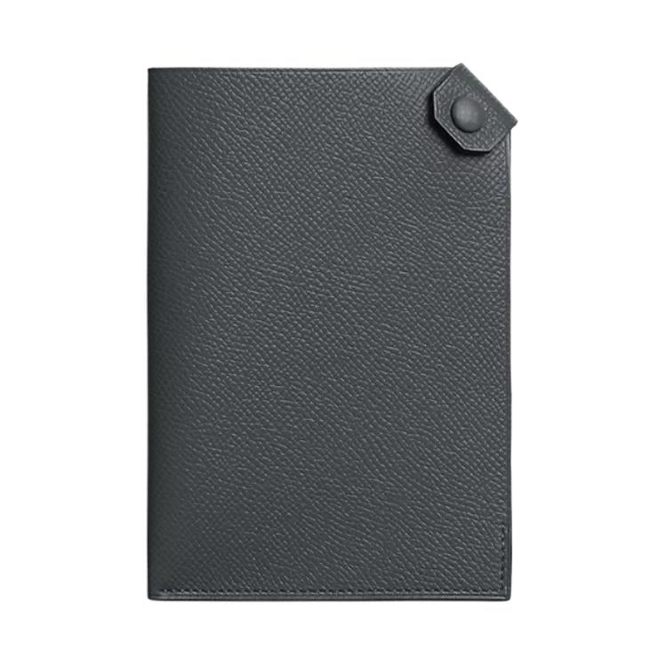 HERMES Tarmac Epsom Leather Passport Holder Small Size Men's H0 Misty Gray