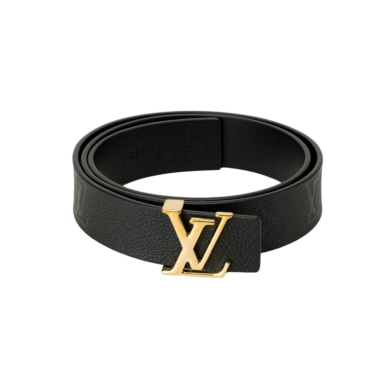 LOUIS VUITTON Cow Leather Belts Women's Black Width  3cm